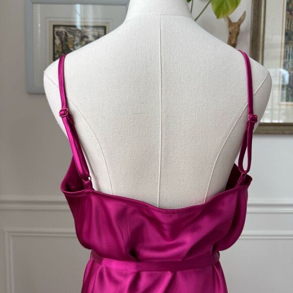 INC International Concepts Side Slit Slip Dress Raspberry Fuchsia Pink $100 L - Picture 4 of 8